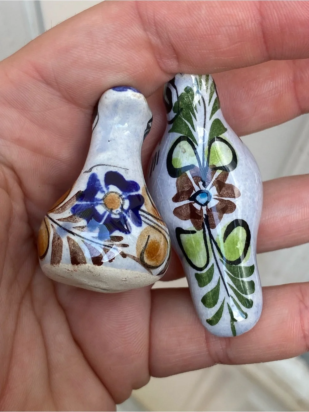 Hand-Painted Mexico Tonala Pottery Ceramic Miniature Bird Figurines